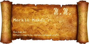 Merkle Makár névjegykártya